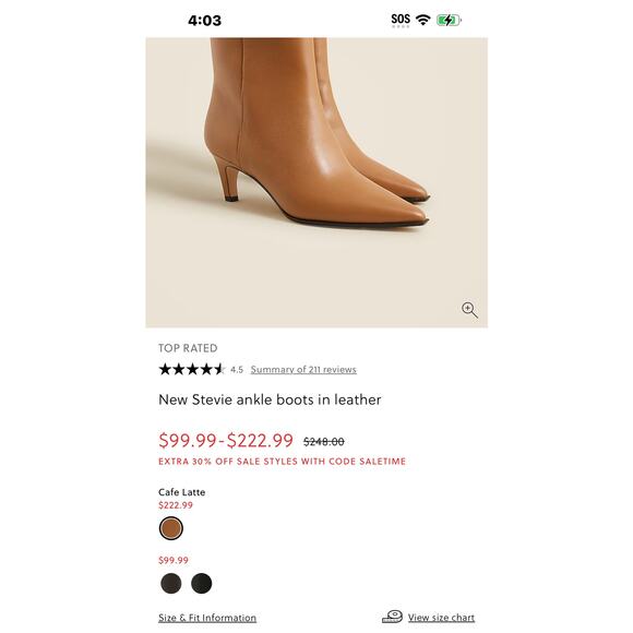 J. Crew New Stevie Ankle Boots Stiletto Heels Leather Cafe Latte Size US 10 NWOB - Picture 9 of 9